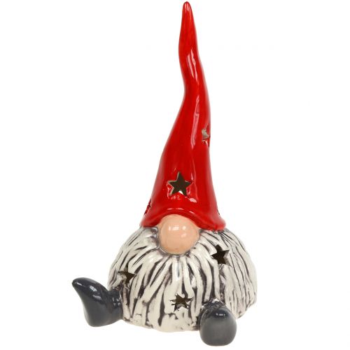 Floristik24 Figurine déco elfe de Noël avec rouge clair, gris 20cm