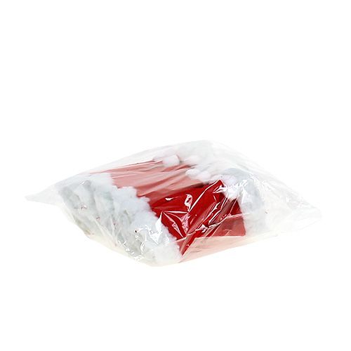 Floristik24 Chapeaux de Noël rouge 10cm 12pcs