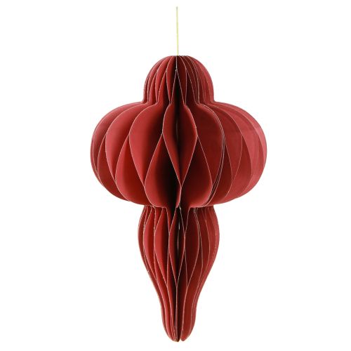 Article Décorations de Noël ornement en papier Bordeaux H40cm 2 pcs