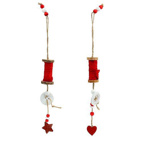 Rouleau de fil de décoration de Noël pour accrocher rouge 4pcs