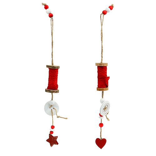 Floristik24 Rouleau de fil de décoration de Noël pour accrocher rouge 4pcs