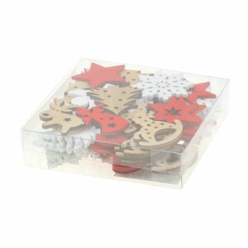 Floristik24 Décoration à disperser Assortiment de Noël en bois 72 pcs