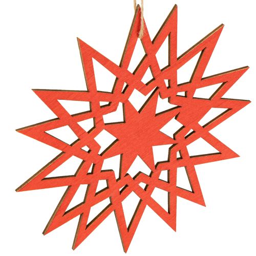 Article Étoile de Noël décorative en bois à suspendre Ø12/15cm 8 pièces