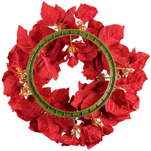Article Couronne de poinsettia fleurs artificielles Noël Ø40cm