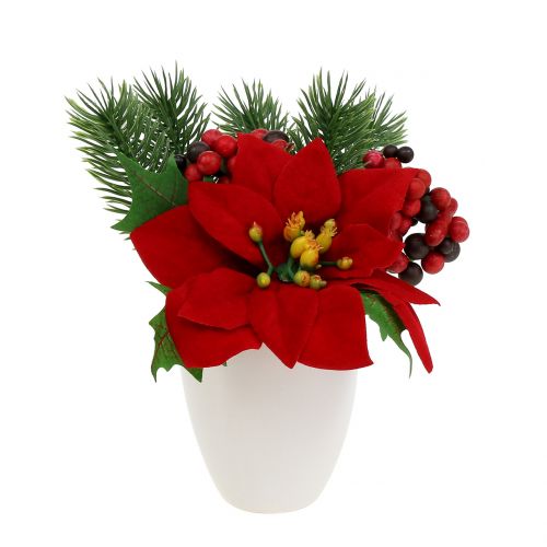 Floristik24 Poinsettia en pot rouge artificiellement H11cm