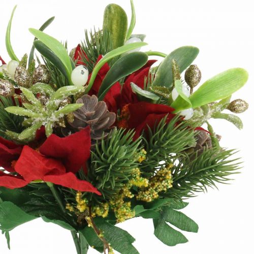 Floristik24 Bouquet d&#39;hiver artificiel avec cônes, décoration de l&#39;avent L30cm lot de 4pcs