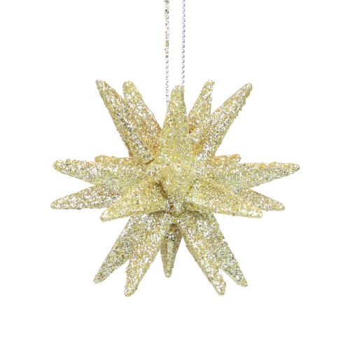 Floristik24 Poinsettias décorations de Noël paillettes dorées Ø7cm 6 pcs