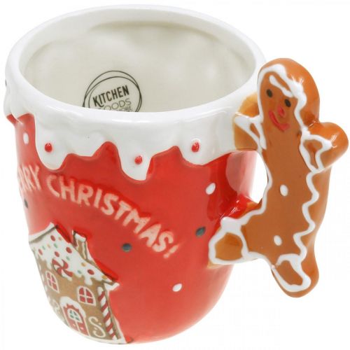 Article Tasse de Noël Merry Christmas rouge en céramique H10,5cm