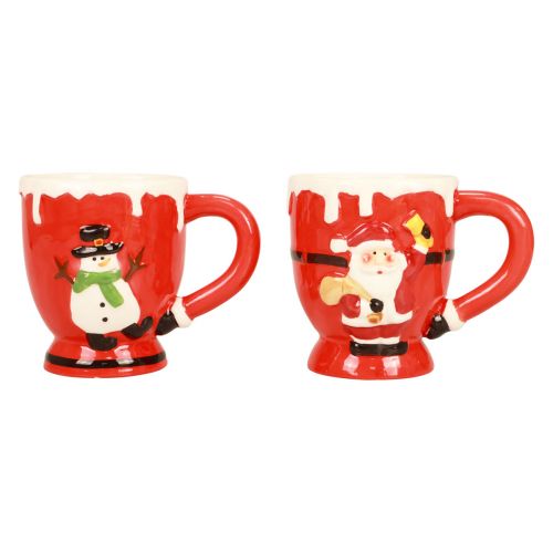 Tasses de Noël tasse Père Noël en céramique 10,5cm 2pcs