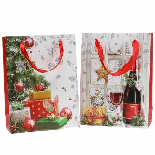 Floristik24 Sac cadeau de Noël 8cm x 18cm H24cm lot de 2