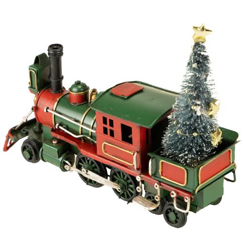 Article Train de Noël avec locomotive en sapin vert de Noël 20cm