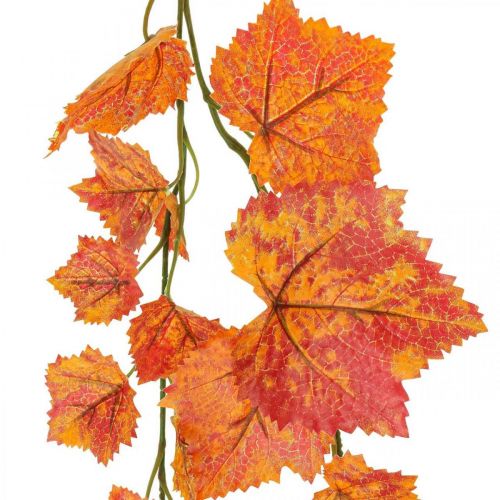 Floristik24 Guirlande feuilles de vigne guirlande feuilles rouge orange automne L210cm