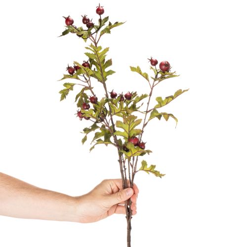 Kunstlicher Branche d'Aubépine avec Baies Rouges Décoration 110cm | Floristik24.fr
