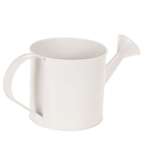 Arrosoir en métal blanc à motif floral, 13,5 cm, pot décoratif | Floristik24.fr