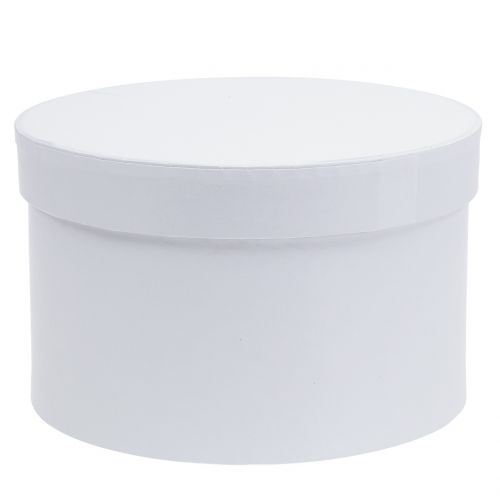 Floristik24 Boîte à fleurs Flowerbox blanche ronde Ø14cm - Ø16cm 2pcs