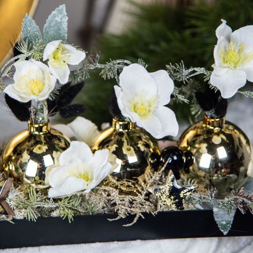 Floristik24 Roses de Noël blanches fleurs artificielles Noël dépolies L40cm