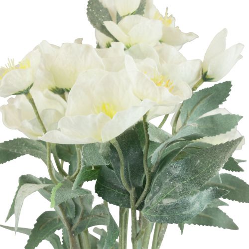 Floristik24 Roses de Noël blanches fleurs artificielles Noël dépolies L40cm