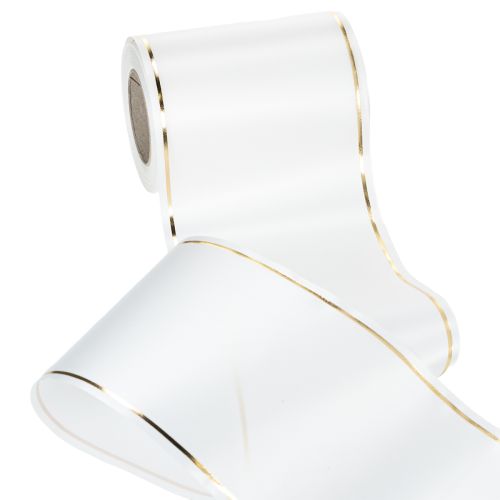 Article Ruban blanc à bordure dorée pour impression numérique, ruban satiné, imperméable, 25 m x 125 mm