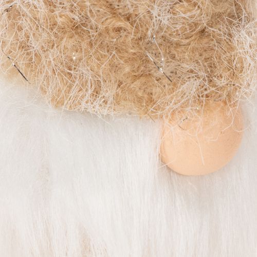 Ensemble de 6 figurines lutins en bois et textile avec barbe à suspendre 17 cm | Floristik24.fr