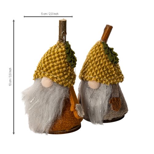 Ensemble de 6 figurines de gnome avec bonnet tricoté et gland, 10 cm | Floristik24.fr
