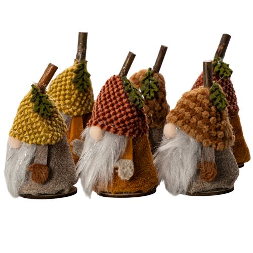 Ensemble de 6 figurines de gnome avec bonnet tricoté et gland, 10 cm | Floristik24.fr