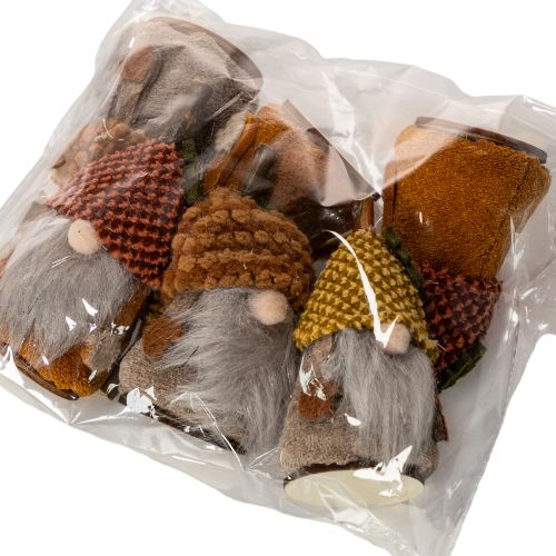 Ensemble de 6 figurines de gnome avec bonnet tricoté et gland, 10 cm | Floristik24.fr