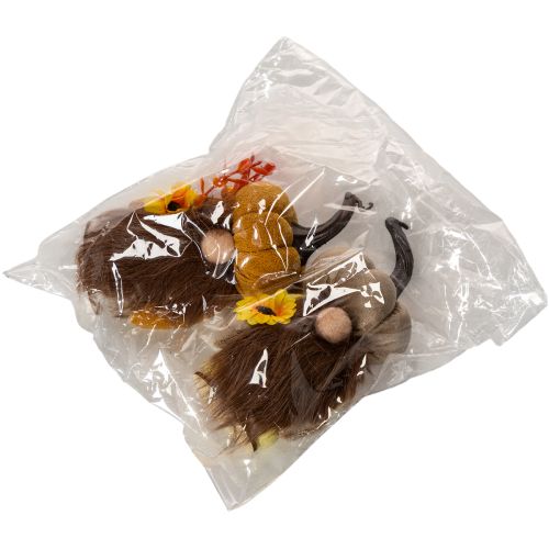 Figurines de citrouille lutins d'automne avec tournesol en tissu 16 cm lot de 2 | Floristik24.fr
