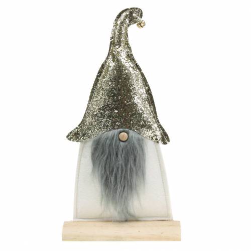Floristik24 Support elfe de Noël sur tronc de bouleau feutre crème, doré H39cm