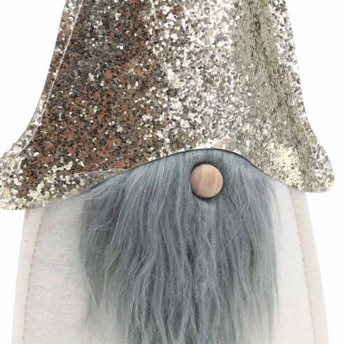 Floristik24 Support elfe de Noël sur tronc de bouleau feutre crème, doré H39cm
