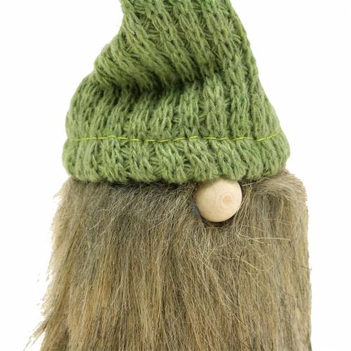 Floristik24 Gnome avec chapeau de laine vert 21cm 2pcs
