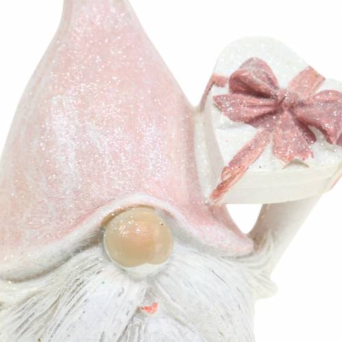 Floristik24 Nain de décoration de Noël rose / blanc 11,5cm 2pcs