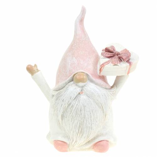 Floristik24 Nain de décoration de Noël rose / blanc 11,5cm 2pcs