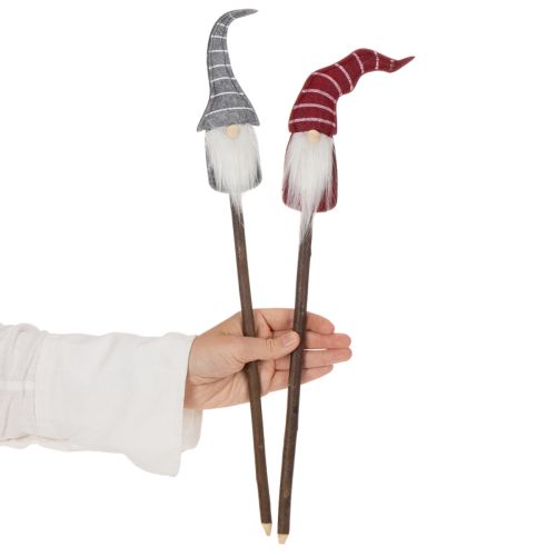 Figurines décoratives lutins en bois et tissu sur piquet 46 cm 6 pièces | Floristik24.fr