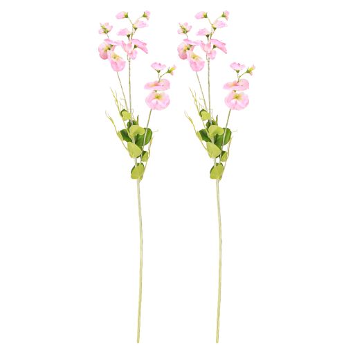 Article Pois de senteur artificiels roses sur longue tige 74 cm 2 pièces