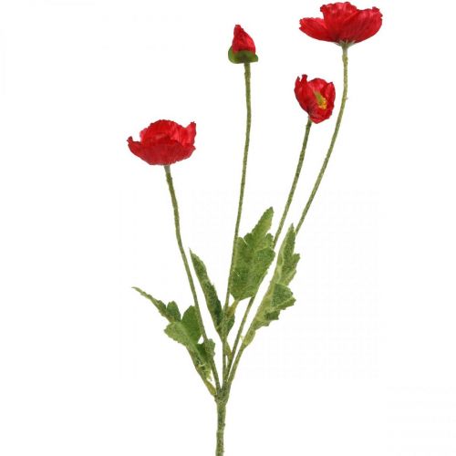 Floristik24 Coquelicot rouge artificiel avec 4 fleurs de coquelicot H60cm