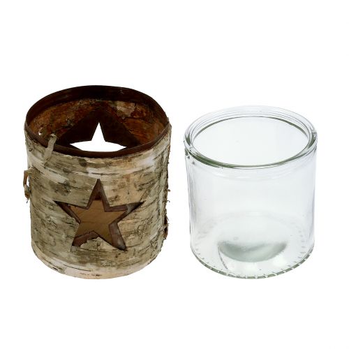 Floristik24 Photophore étoile en bouleau Ø 10,5 cm H. 11 cm 1 p.