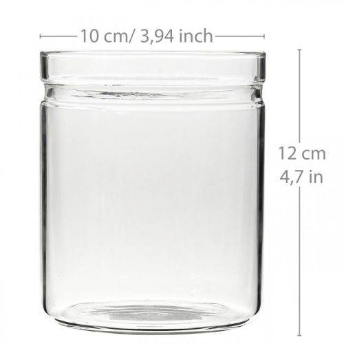 Vase à fleurs, cylindre en verre, vase en verre rond Ø10cm H12cm