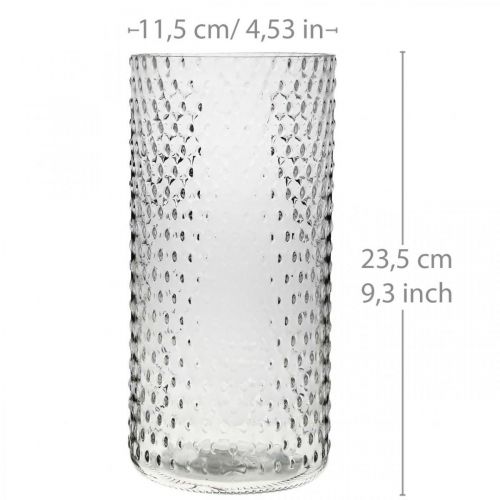 Vase à fleurs, vase en verre, verre à bougie, lanterne en verre Ø11,5cm H23,5cm