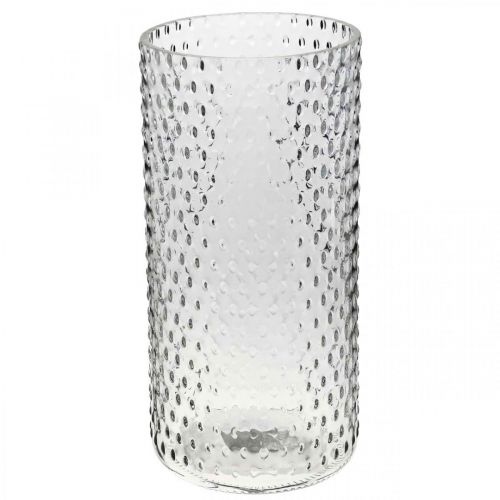 Vase à fleurs, vase en verre, verre à bougie, lanterne en verre Ø11,5cm H23,5cm