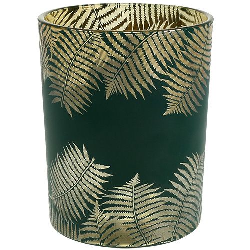 Floristik24 Photophore en verre fougère Ø 10 cm H. 12,5cm