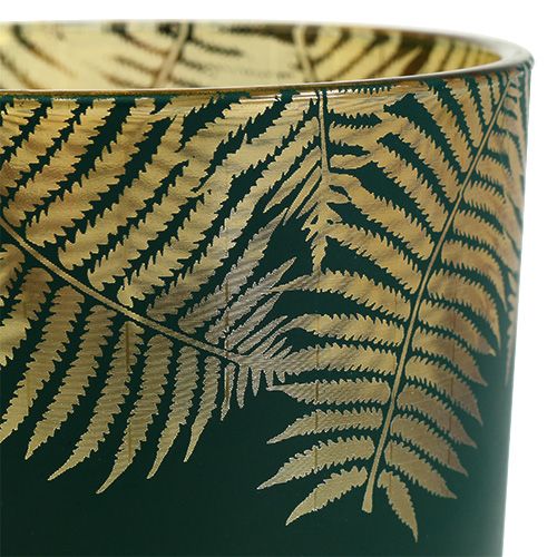 Floristik24 Photophore en verre fougère Ø 10 cm H. 12,5cm