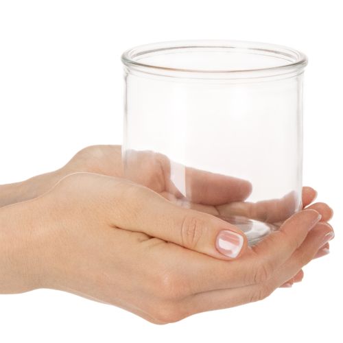 Set de 3 vases cylindriques en verre transparent 10 cm | Floristik24.fr