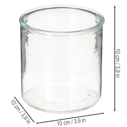 Set de 3 vases cylindriques en verre transparent 10 cm | Floristik24.fr