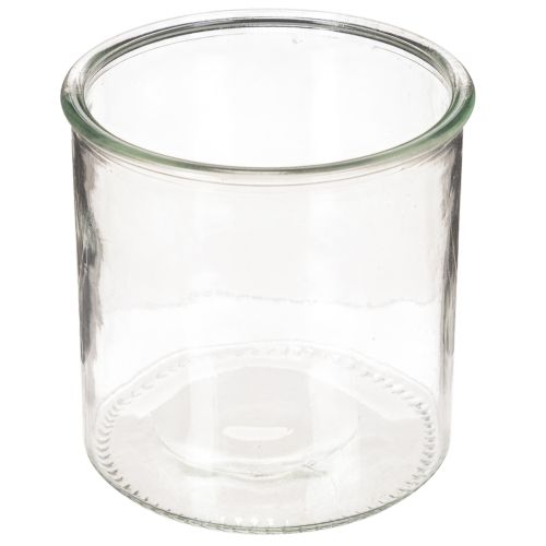 Photophore en verre transparent rond 12 cm - Lot de 2 acheter | Floristik24.fr