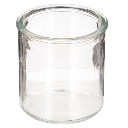 Lot de 3 photophores ronds en verre transparent 8 cm