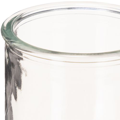 Lot de 3 photophores ronds en verre transparent 8 cm | Floristik24.fr
