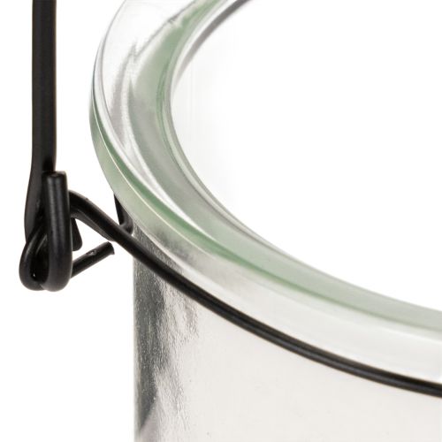Photophore en verre suspendu Ø12 cm H12,5 cm - Lot de 2 | Floristik24.fr