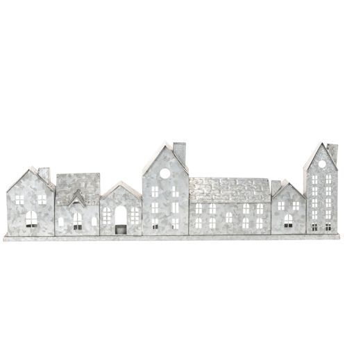 Décoration Maison en Métal avec Porte-Bougies Chauffe-Plat 68cm Argentée