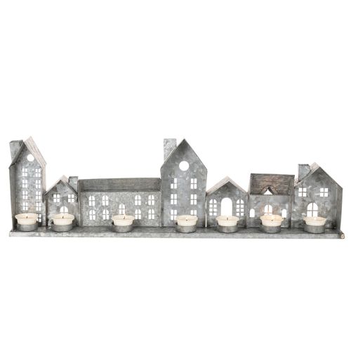 Décoration Maison en Métal avec Porte-Bougies Chauffe-Plat 68cm Argentée | Floristik24.fr
