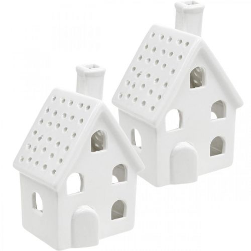 Wind light house en céramique light house Advent blanc H14cm 2pcs